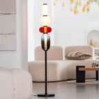 Lámpara de pie de vidrio soplado a mano con racimos de vidrio artísticos – Icono de estilo decorativo con LED integrado – Disponible en dos alturas