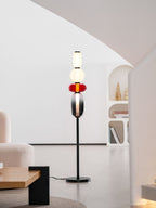 Lámpara de pie de vidrio soplado a mano con racimos de vidrio artísticos – Icono de estilo decorativo con LED integrado – Disponible en dos alturas