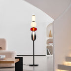Lámpara de pie de vidrio soplado a mano con racimos de vidrio artísticos – Icono de estilo decorativo con LED integrado – Disponible en dos alturas