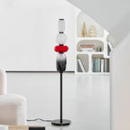 Lámpara de pie de vidrio soplado a mano con racimos de vidrio artísticos – Icono de estilo decorativo con LED integrado – Disponible en dos alturas