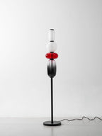 Lámpara de pie de vidrio soplado a mano con racimos de vidrio artísticos – Icono de estilo decorativo con LED integrado – Disponible en dos alturas