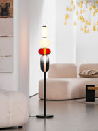 Lámpara de pie de vidrio soplado a mano con racimos de vidrio artísticos – Icono de estilo decorativo con LED integrado – Disponible en dos alturas