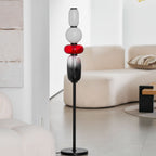 Lámpara de pie de vidrio soplado a mano con racimos de vidrio artísticos – Icono de estilo decorativo con LED integrado – Disponible en dos alturas