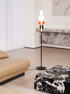 Lámpara de pie de vidrio soplado a mano con racimos de vidrio artísticos – Icono de estilo decorativo con LED integrado – Disponible en dos alturas
