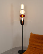 Lámpara de pie de vidrio soplado a mano con racimos de vidrio artísticos – Icono de estilo decorativo con LED integrado – Disponible en dos alturas