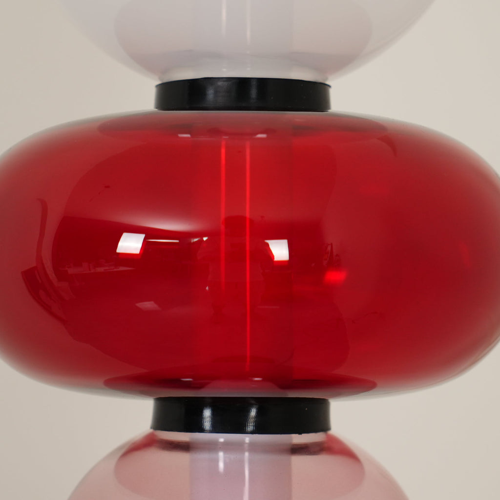 Lámpara de pie de vidrio soplado a mano con racimos de vidrio artísticos – Icono de estilo decorativo con LED integrado – Disponible en dos alturas