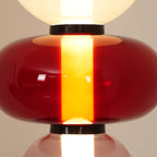 Lámpara de pie de vidrio soplado a mano con racimos de vidrio artísticos – Icono de estilo decorativo con LED integrado – Disponible en dos alturas