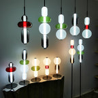Lámpara de pie de vidrio soplado a mano con racimos de vidrio artísticos – Icono de estilo decorativo con LED integrado – Disponible en dos alturas