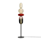 Lámpara de pie de vidrio soplado a mano con racimos de vidrio artísticos – Icono de estilo decorativo con LED integrado – Disponible en dos alturas