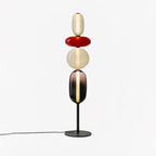 Lámpara de pie de vidrio soplado a mano con racimos de vidrio artísticos – Icono de estilo decorativo con LED integrado – Disponible en dos alturas