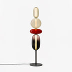 Lámpara de pie de vidrio soplado a mano con racimos de vidrio artísticos – Icono de estilo decorativo con LED integrado – Disponible en dos alturas