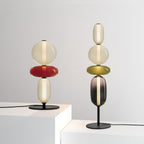 Lámpara de pie de vidrio soplado a mano con racimos de vidrio artísticos – Icono de estilo decorativo con LED integrado – Disponible en dos alturas