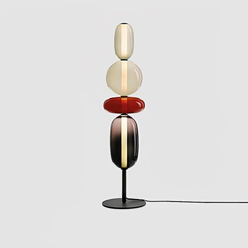 Lámpara de pie de vidrio soplado a mano con racimos de vidrio artísticos – Icono de estilo decorativo con LED integrado – Disponible en dos alturas