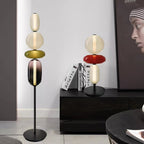 Lámpara de pie de vidrio soplado a mano con racimos de vidrio artísticos – Icono de estilo decorativo con LED integrado – Disponible en dos alturas