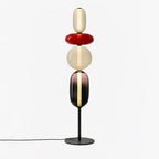 Lámpara de pie de vidrio soplado a mano con racimos de vidrio artísticos – Icono de estilo decorativo con LED integrado – Disponible en dos alturas