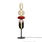 Lámpara de pie de vidrio soplado a mano con racimos de vidrio artísticos – Icono de estilo decorativo con LED integrado – Disponible en dos alturas