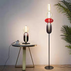 Lámpara de pie de vidrio soplado a mano con racimos de vidrio artísticos – Icono de estilo decorativo con LED integrado – Disponible en dos alturas