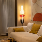 Lámpara de pie de vidrio soplado a mano con racimos de vidrio artísticos – Icono de estilo decorativo con LED integrado – Disponible en dos alturas