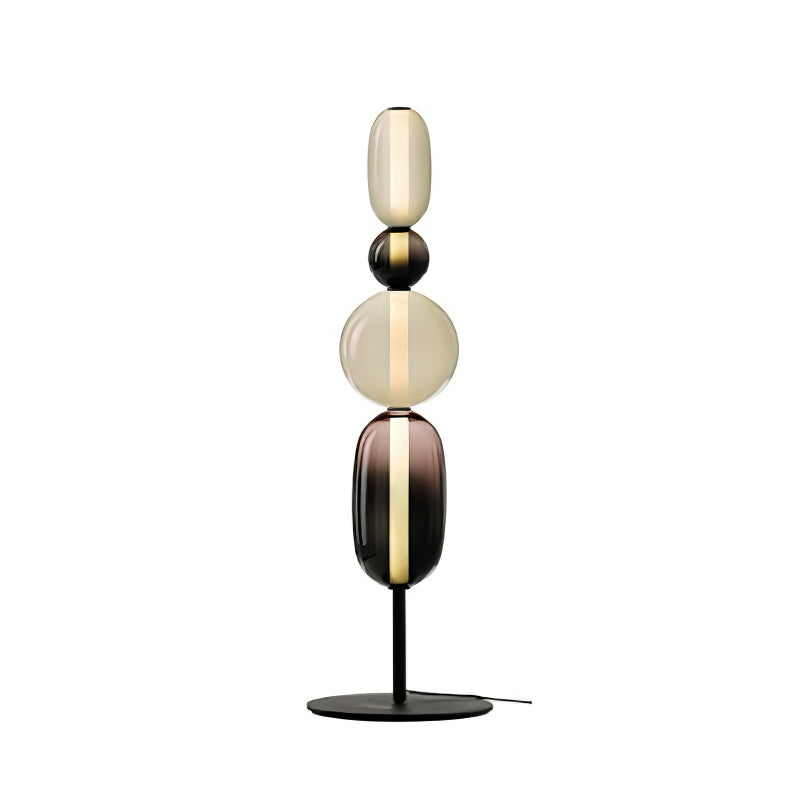 Lámpara de pie de vidrio soplado a mano con racimos de vidrio artísticos – Icono de estilo decorativo con LED integrado – Disponible en dos alturas