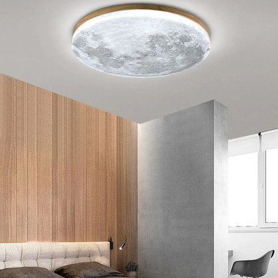 Lámpara de techo LED regulable con forma de luna 3D para dormitorio