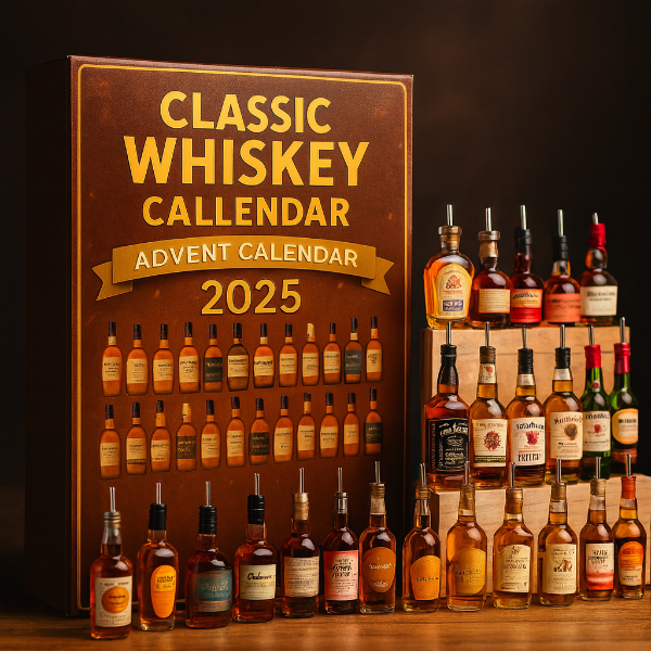 Calendario de adviento de whisky clásico 2025 con 24 licores premium