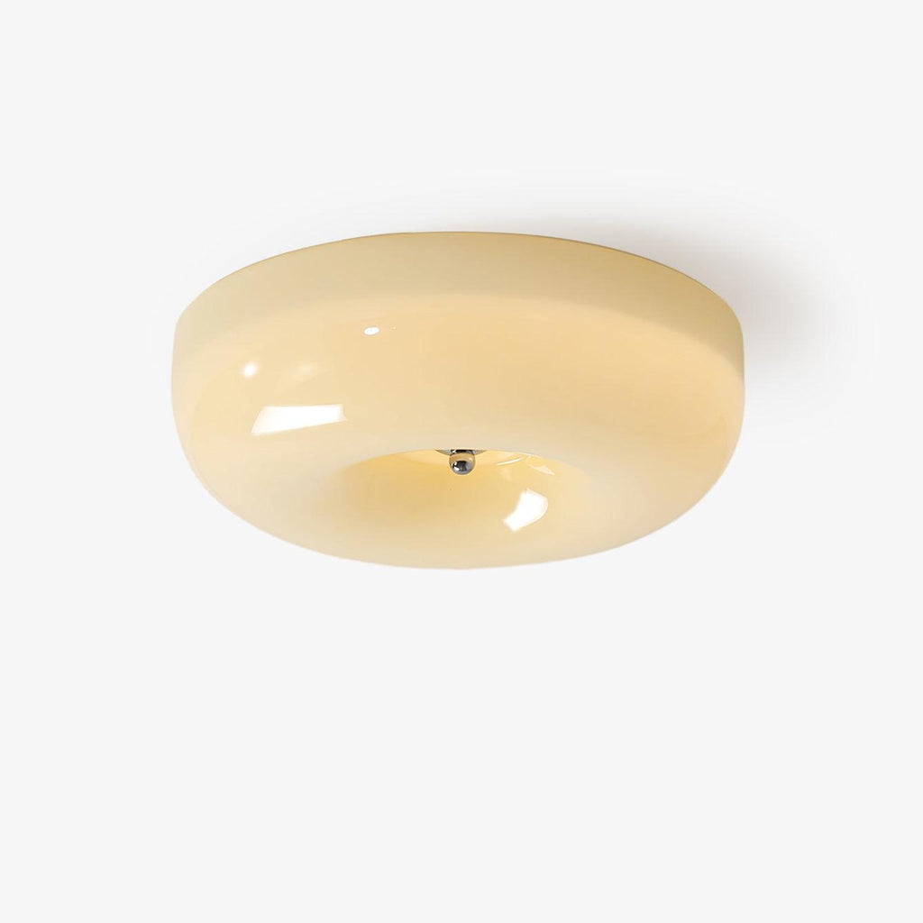 Lámpara de techo Melkglas 32–46 cm | Glazen Bol con acento plateado | Dimbare Plafondverlichting Warm Wit
