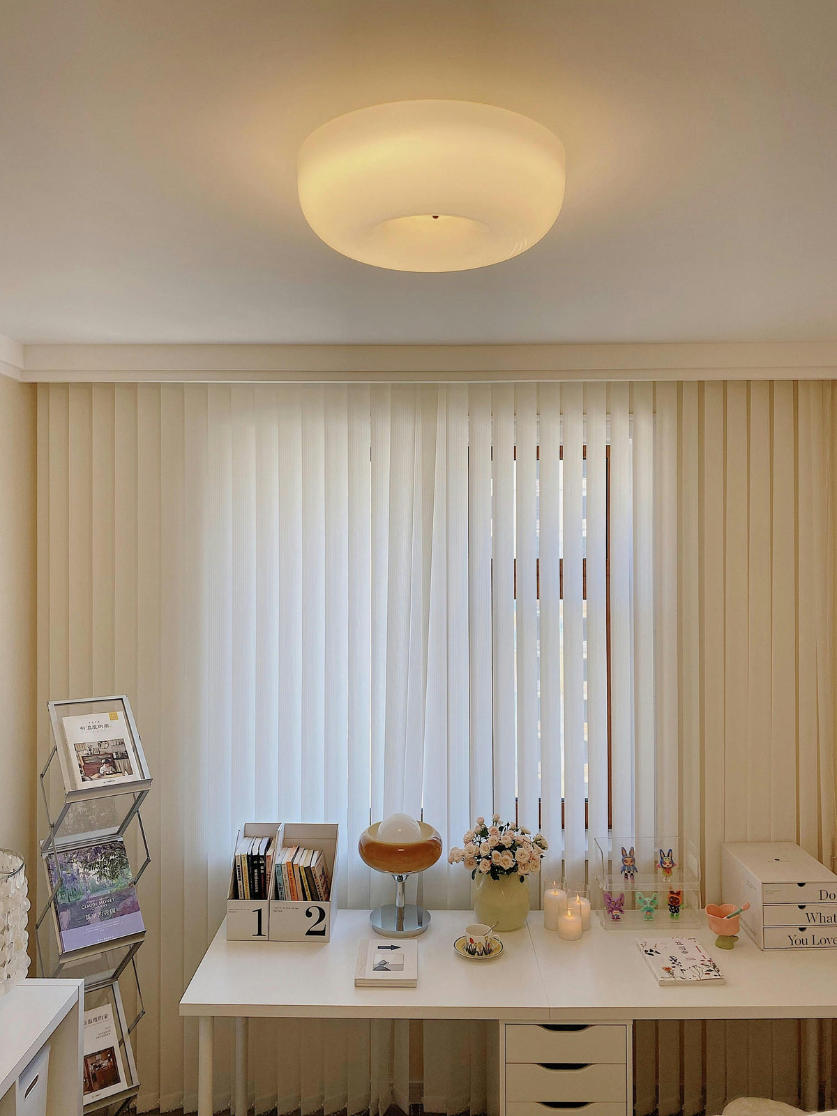 Lámpara de techo Melkglas 32–46 cm | Glazen Bol con acento plateado | Dimbare Plafondverlichting Warm Wit