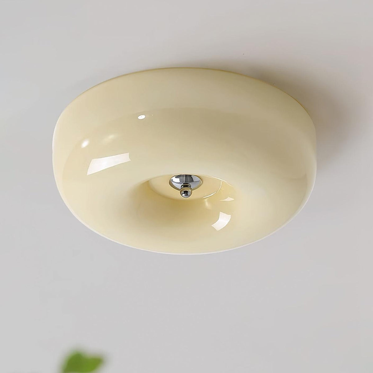 Lámpara de techo Melkglas 32–46 cm | Glazen Bol con acento plateado | Dimbare Plafondverlichting Warm Wit