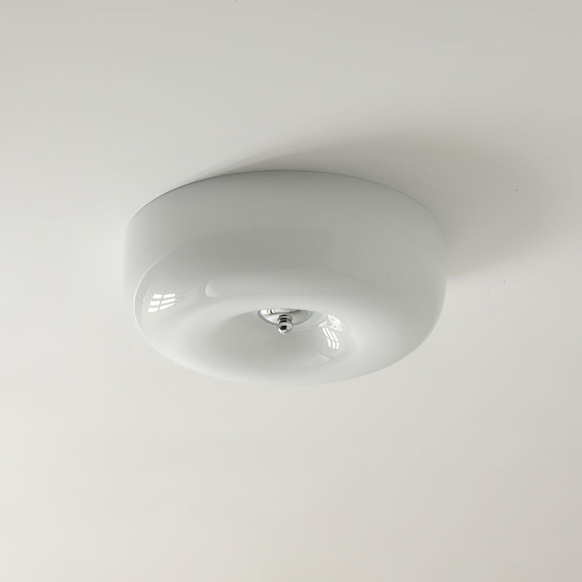 Lámpara de techo Melkglas 32–46 cm | Glazen Bol con acento plateado | Dimbare Plafondverlichting Warm Wit