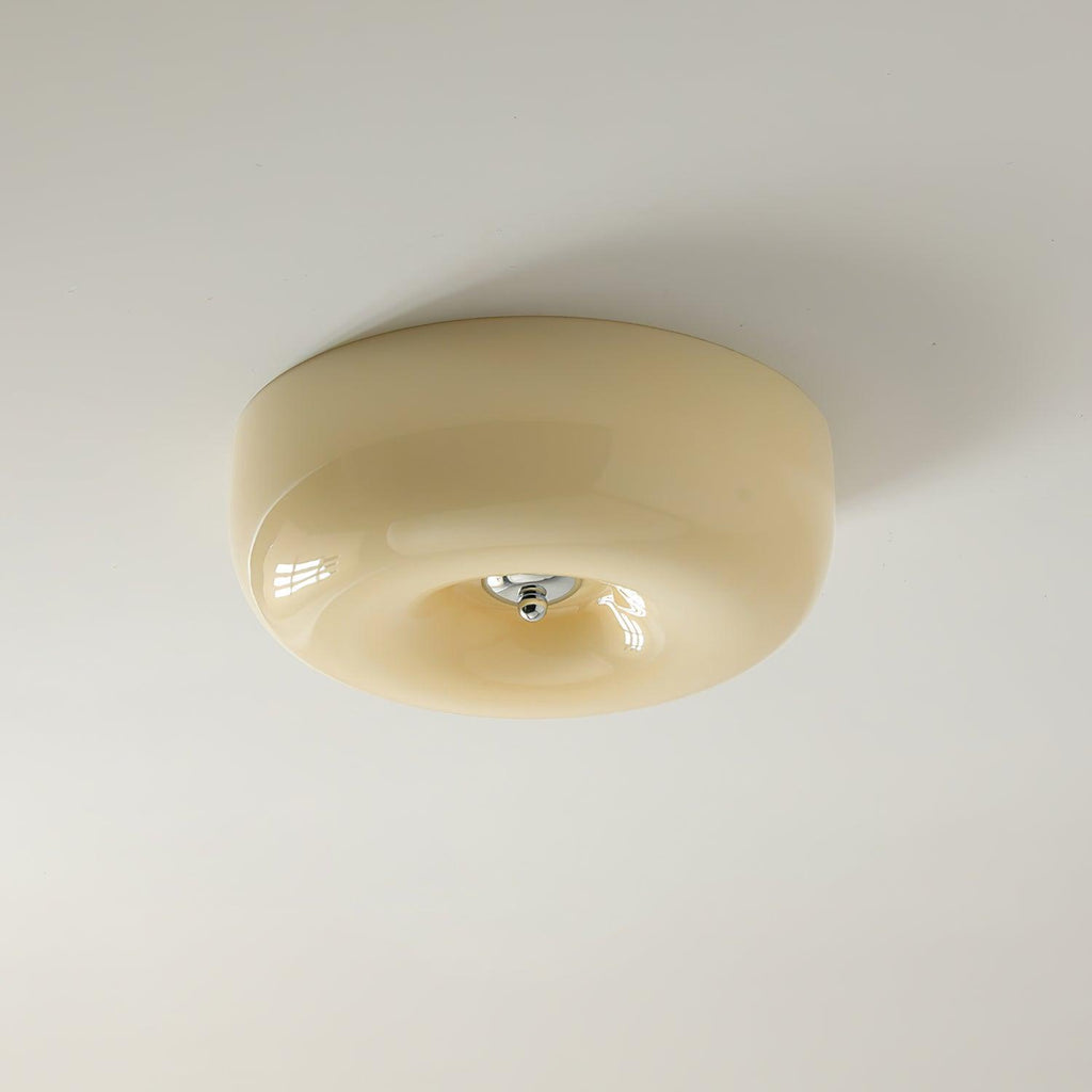 Lámpara de techo Melkglas 32–46 cm | Glazen Bol con acento plateado | Dimbare Plafondverlichting Warm Wit