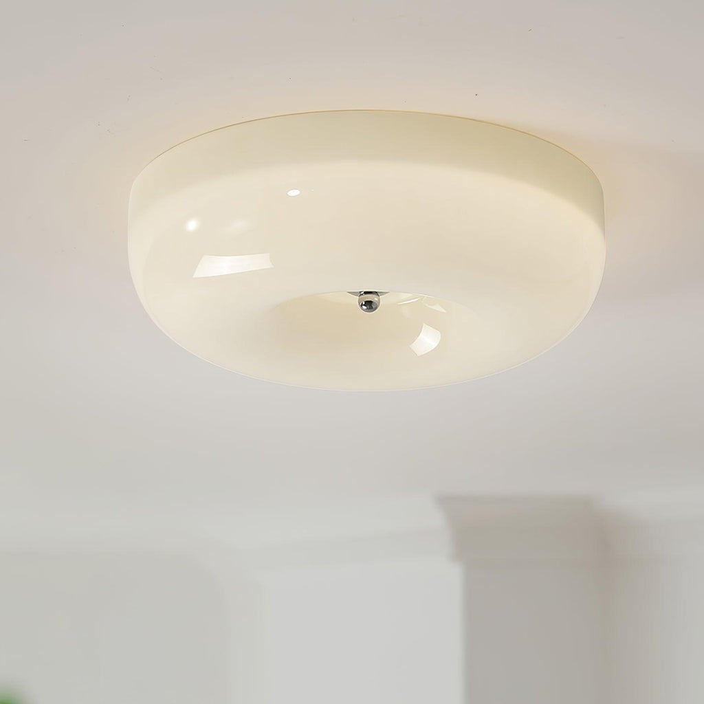 Lámpara de techo Melkglas 32–46 cm | Glazen Bol con acento plateado | Dimbare Plafondverlichting Warm Wit