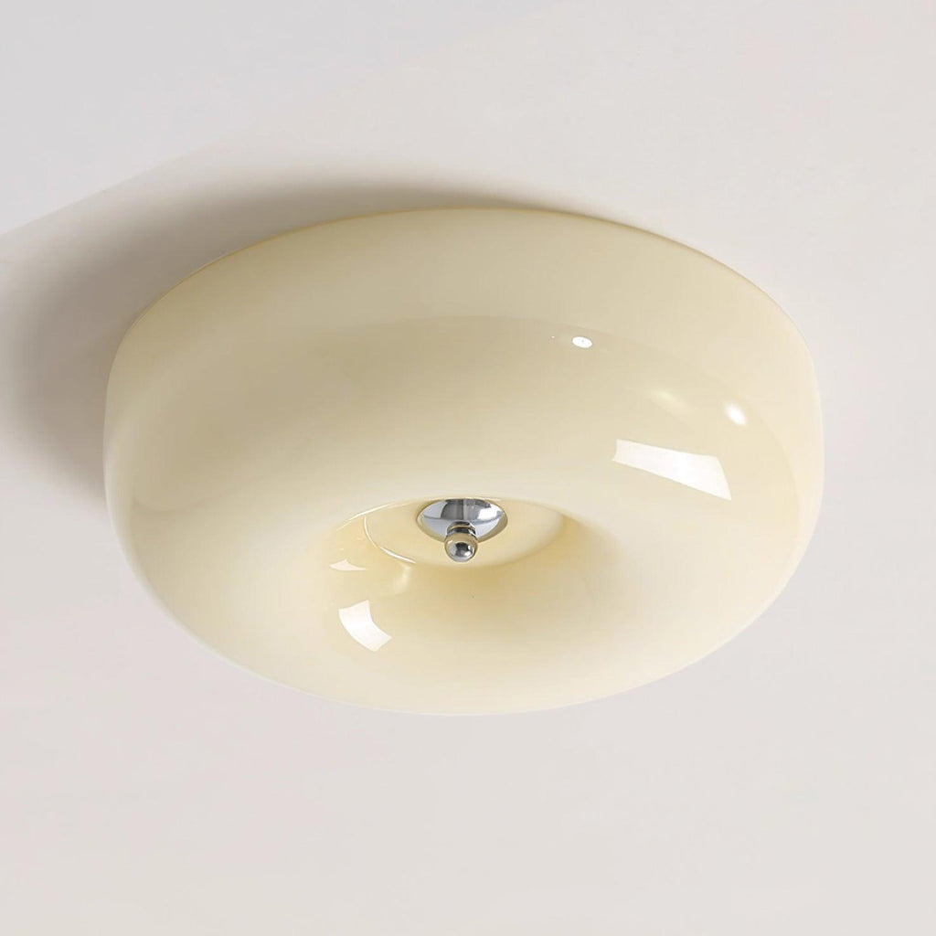 Lámpara de techo Melkglas 32–46 cm | Glazen Bol con acento plateado | Dimbare Plafondverlichting Warm Wit