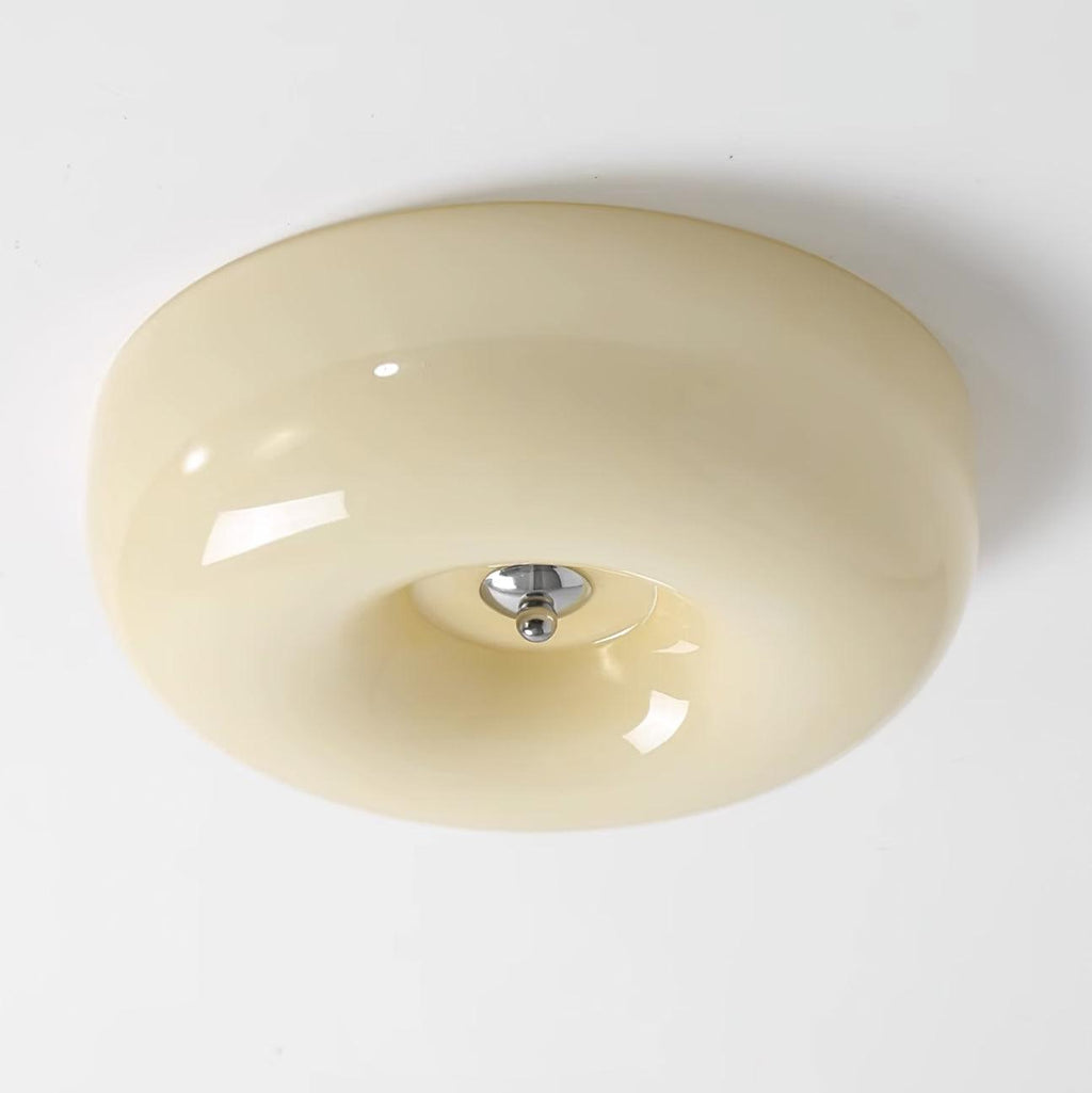 Lámpara de techo Melkglas 32–46 cm | Glazen Bol con acento plateado | Dimbare Plafondverlichting Warm Wit