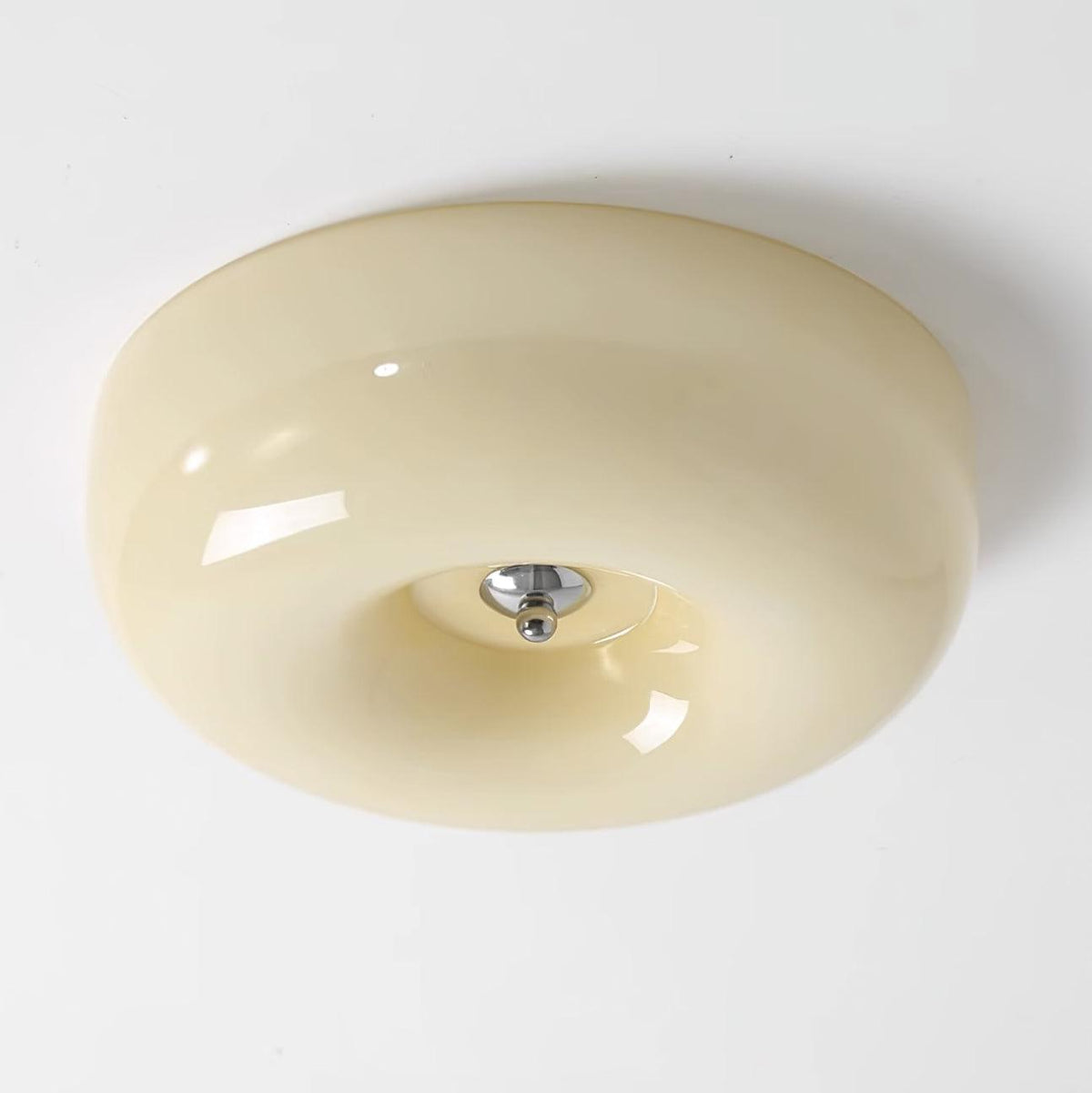 Lámpara de techo Melkglas 32–46 cm | Glazen Bol con acento plateado | Dimbare Plafondverlichting Warm Wit