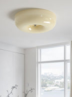Lámpara de techo Melkglas 32–46 cm | Glazen Bol con acento plateado | Dimbare Plafondverlichting Warm Wit