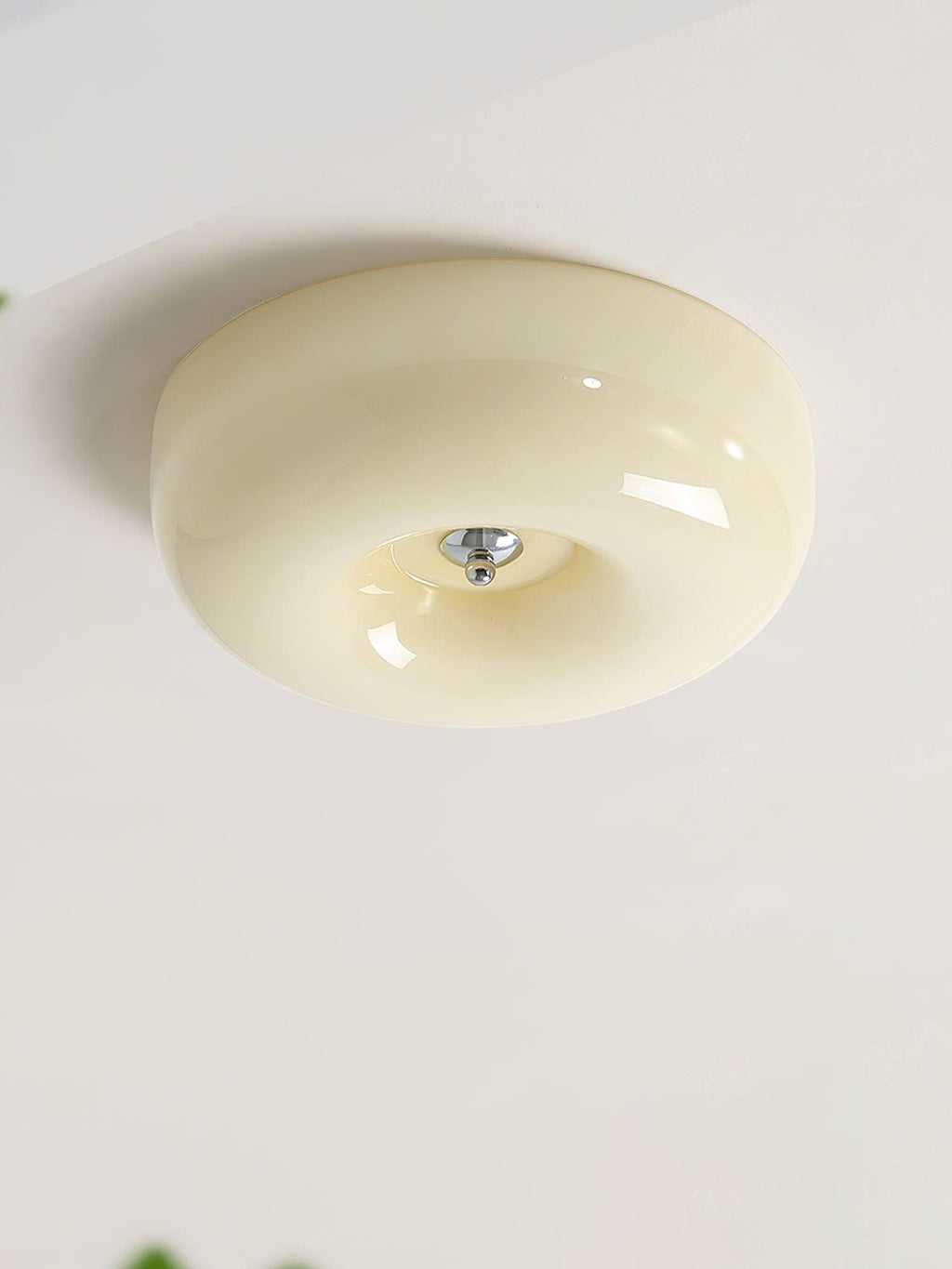 Lámpara de techo Melkglas 32–46 cm | Glazen Bol con acento plateado | Dimbare Plafondverlichting Warm Wit