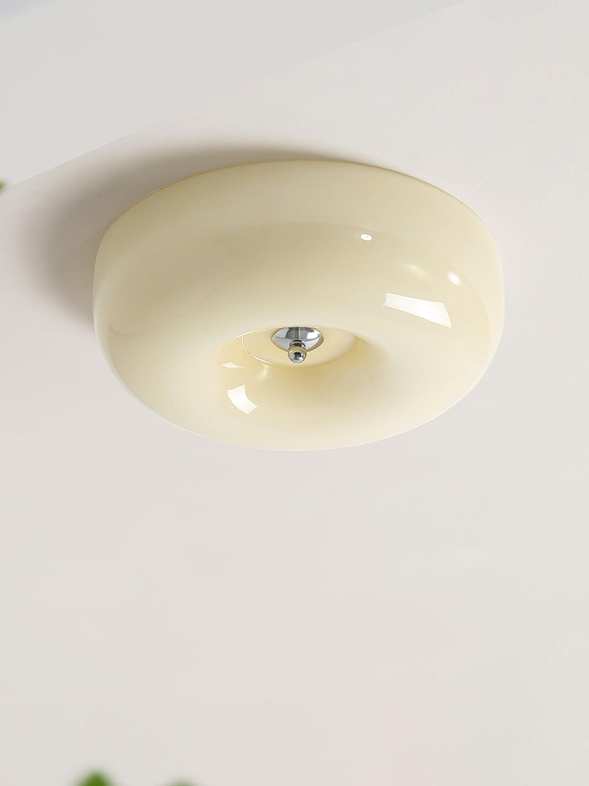 Lámpara de techo Melkglas 32–46 cm | Glazen Bol con acento plateado | Dimbare Plafondverlichting Warm Wit