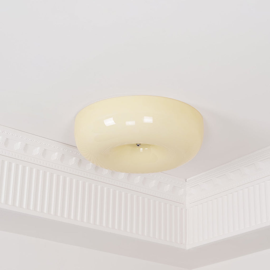 Lámpara de techo Melkglas 32–46 cm | Glazen Bol con acento plateado | Dimbare Plafondverlichting Warm Wit