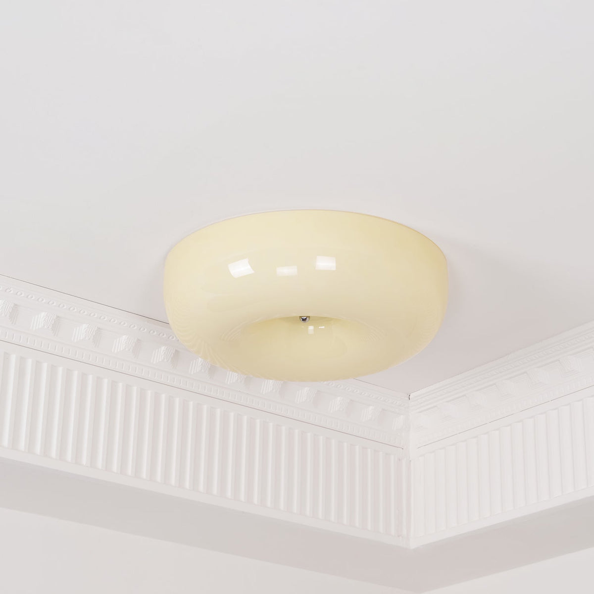 Lámpara de techo Melkglas 32–46 cm | Glazen Bol con acento plateado | Dimbare Plafondverlichting Warm Wit