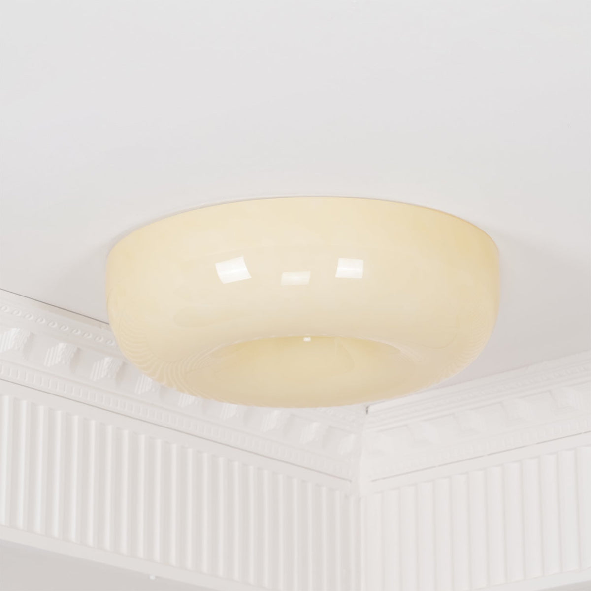 Lámpara de techo Melkglas 32–46 cm | Glazen Bol con acento plateado | Dimbare Plafondverlichting Warm Wit