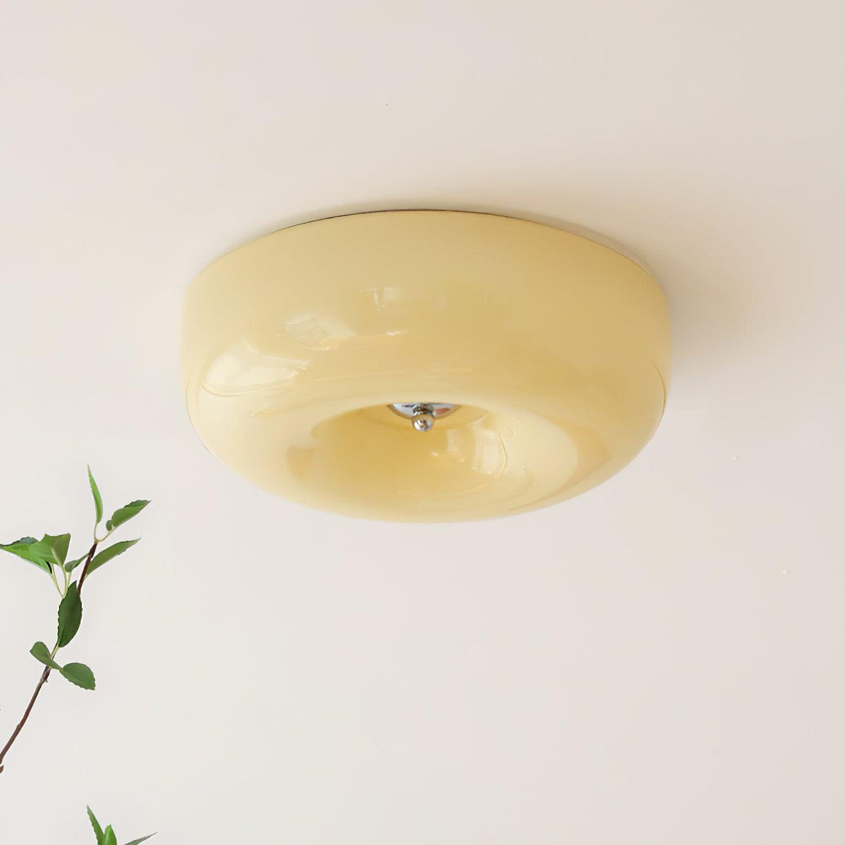 Lámpara de techo Melkglas 32–46 cm | Glazen Bol con acento plateado | Dimbare Plafondverlichting Warm Wit