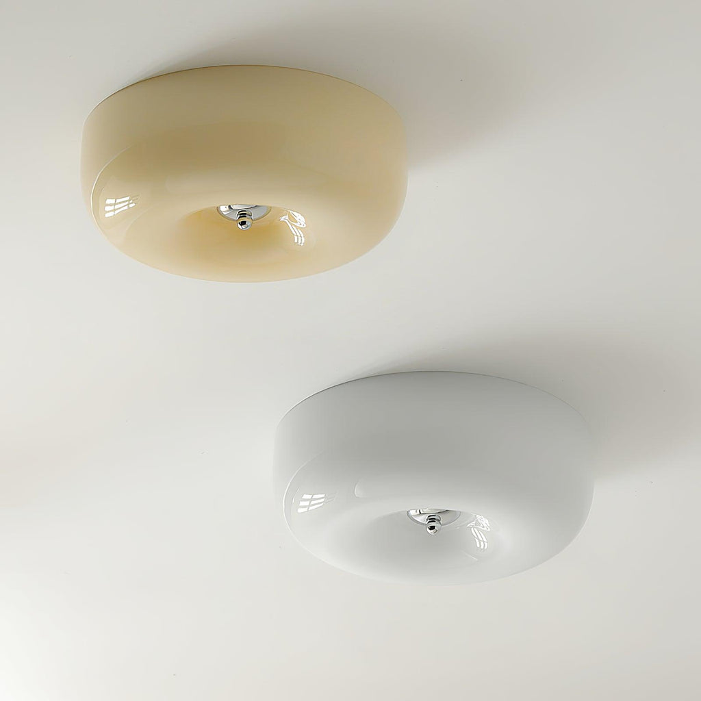 Lámpara de techo Melkglas 32–46 cm | Glazen Bol con acento plateado | Dimbare Plafondverlichting Warm Wit