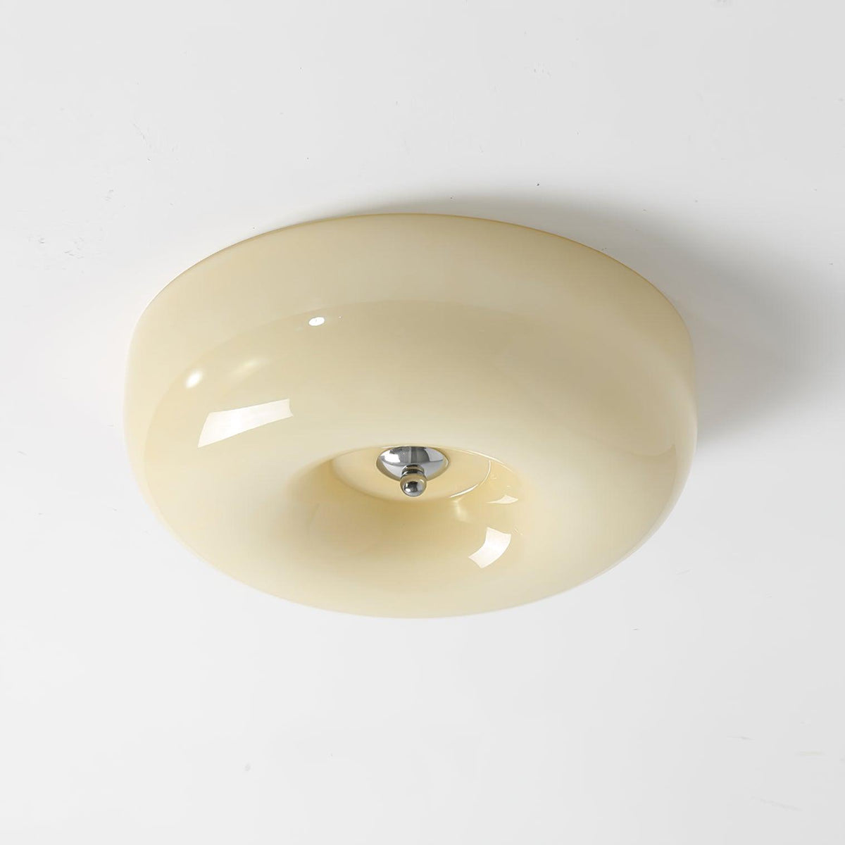 Lámpara de techo Melkglas 32–46 cm | Glazen Bol con acento plateado | Dimbare Plafondverlichting Warm Wit