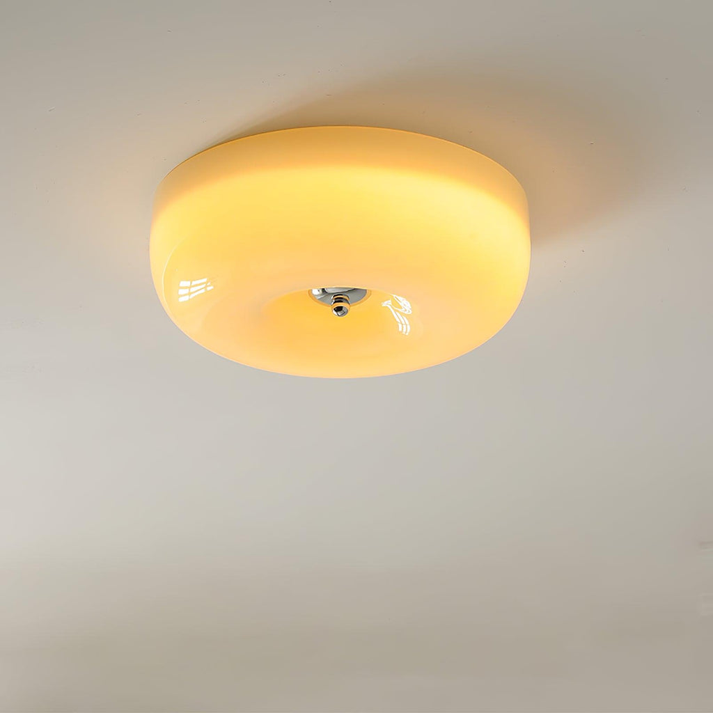 Lámpara de techo Melkglas 32–46 cm | Glazen Bol con acento plateado | Dimbare Plafondverlichting Warm Wit