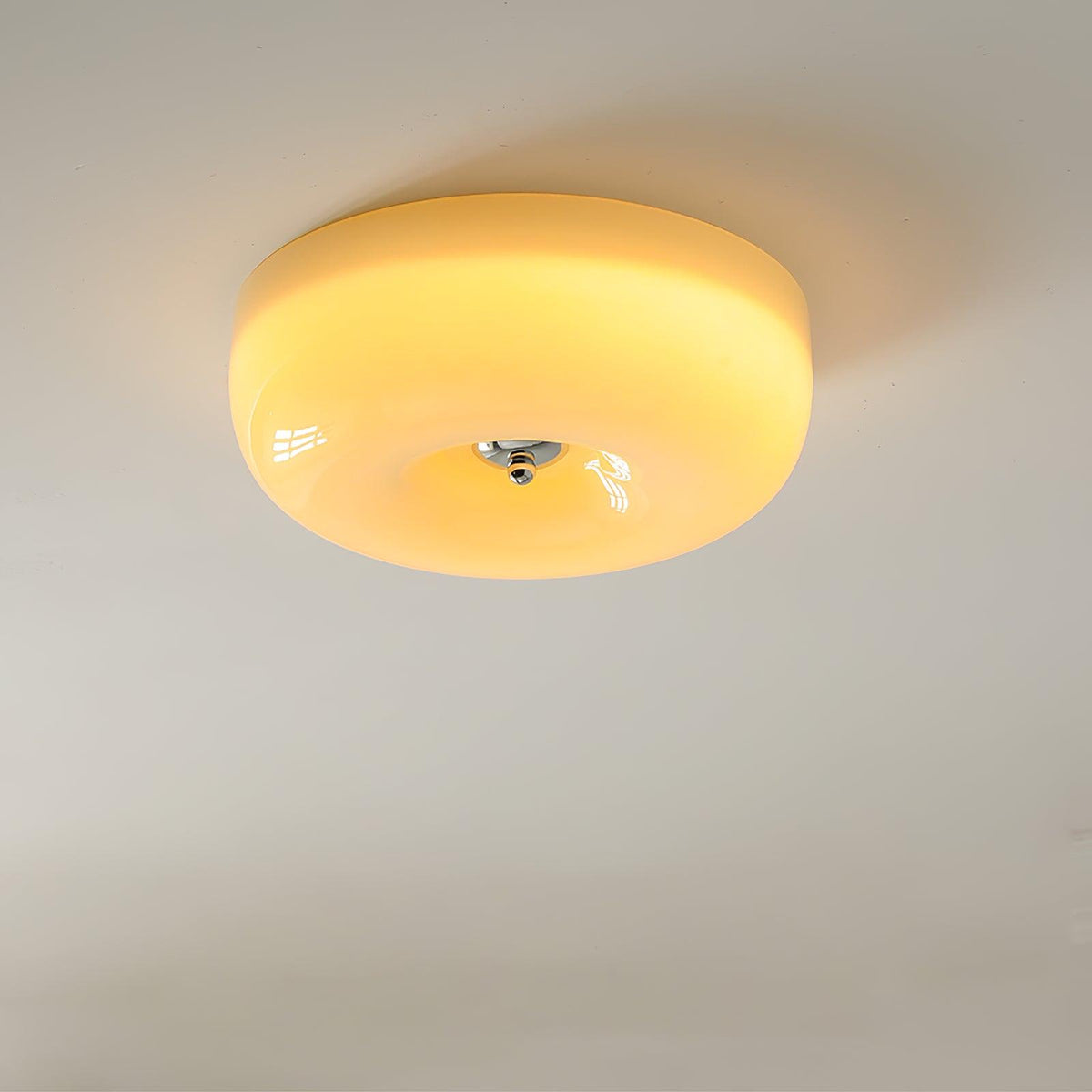 Lámpara de techo Melkglas 32–46 cm | Glazen Bol con acento plateado | Dimbare Plafondverlichting Warm Wit