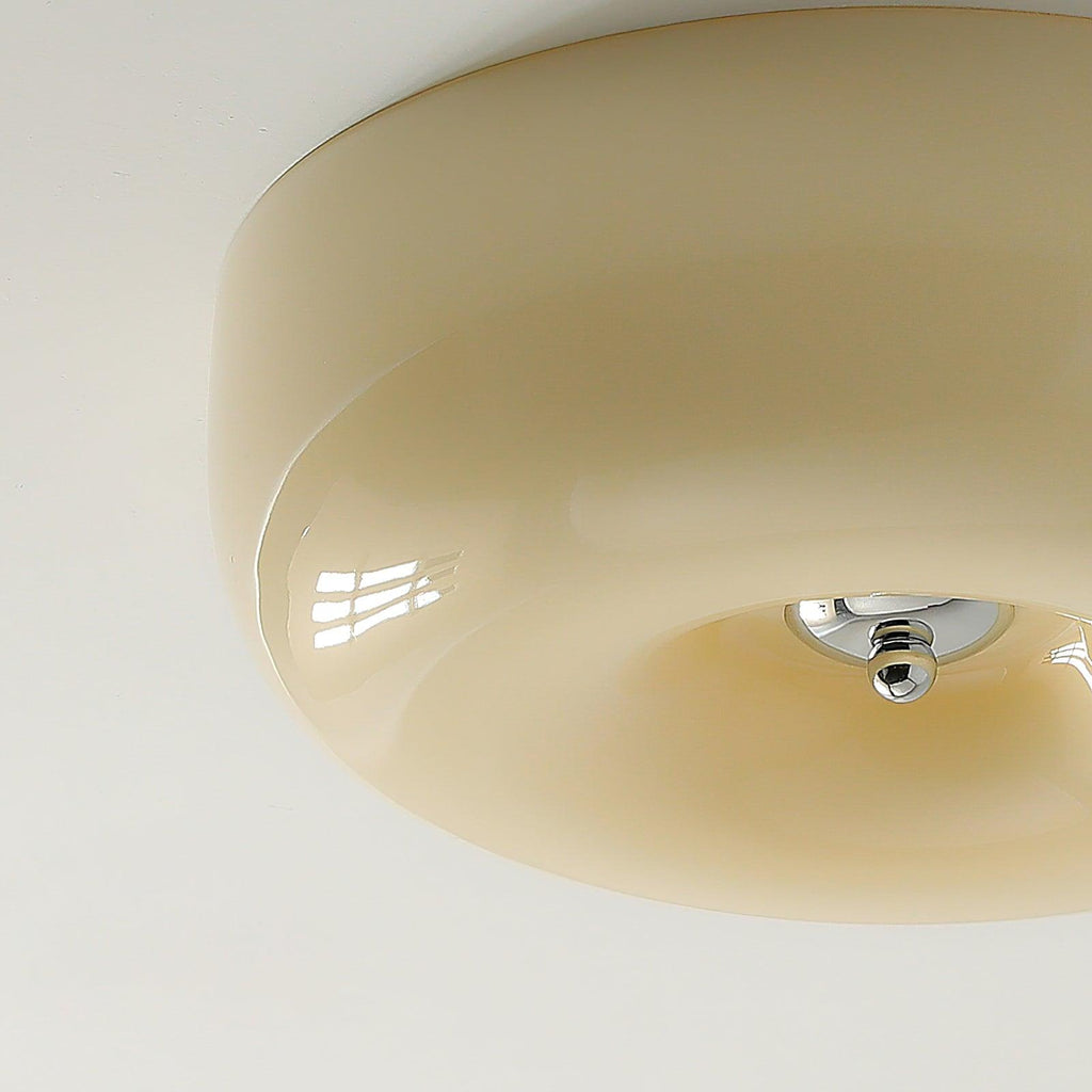Lámpara de techo Melkglas 32–46 cm | Glazen Bol con acento plateado | Dimbare Plafondverlichting Warm Wit