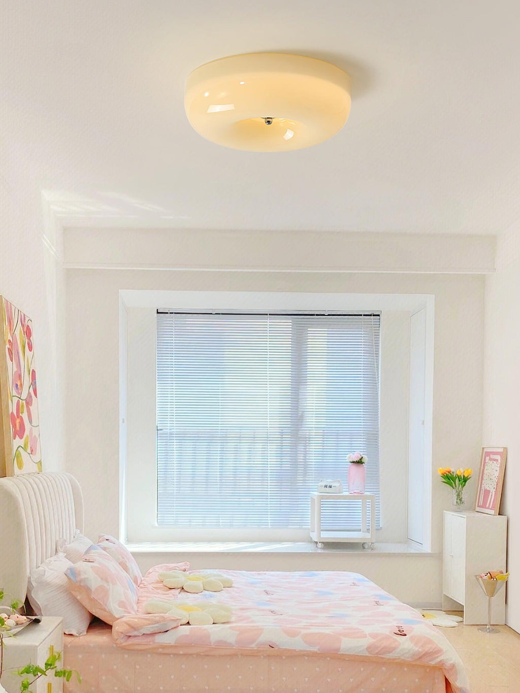 Lámpara de techo Melkglas 32–46 cm | Glazen Bol con acento plateado | Dimbare Plafondverlichting Warm Wit
