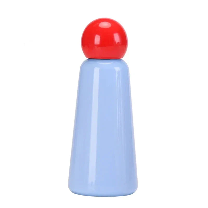 Botella térmica de 500 ml de acero inoxidable, doble pared, diseño bicolor, botella para beber, botella de agua, botella deportiva a prueba de fugas