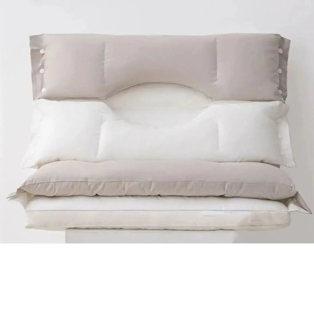 Almohada cervical ergonómica ajustable unisex con doble capa para viajes