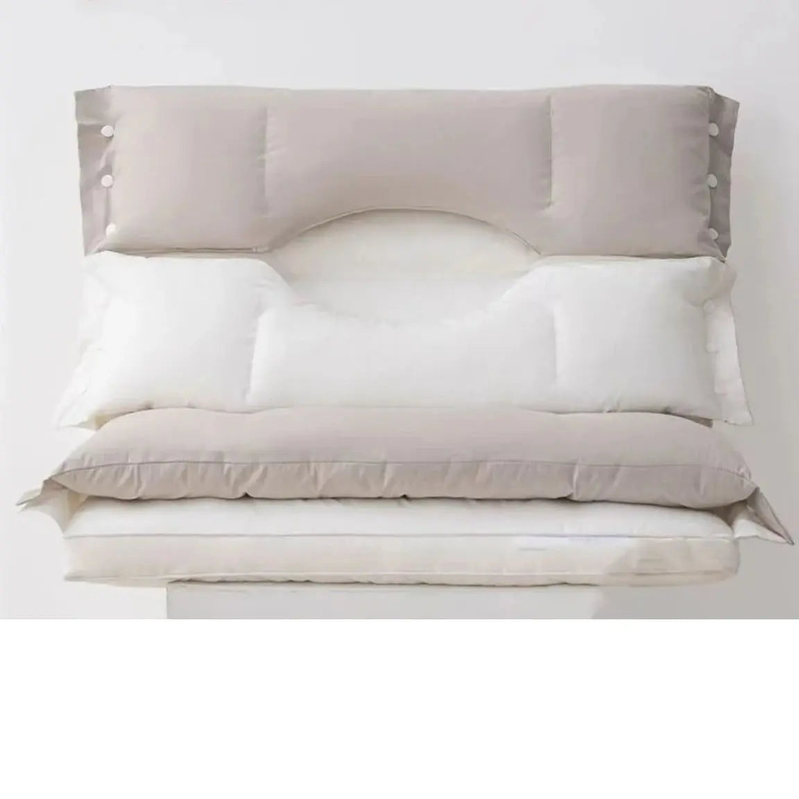 Almohada cervical ergonómica ajustable unisex con doble capa para viajes